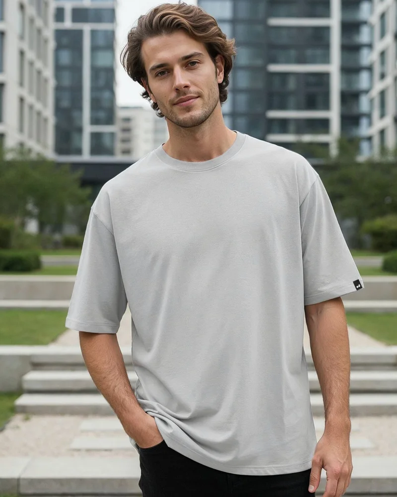 بيواكوف Men's Vapour Blue Oversized T-shirt